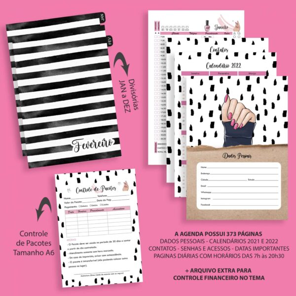 Arquivo Agenda Permanente Manicure e Controle de Pacotes
