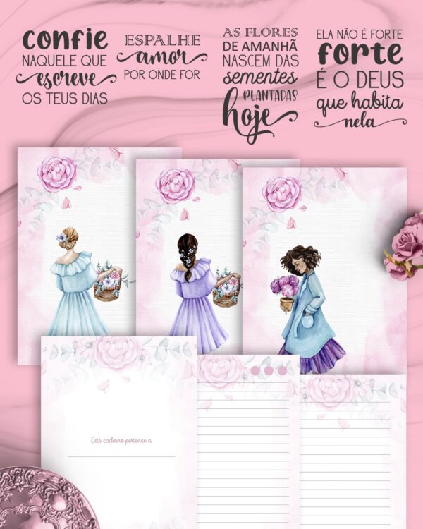 arquivo_digital_cadernos_femininos_frases_mulheres_Deus_miolo_floral_pautado_rosa