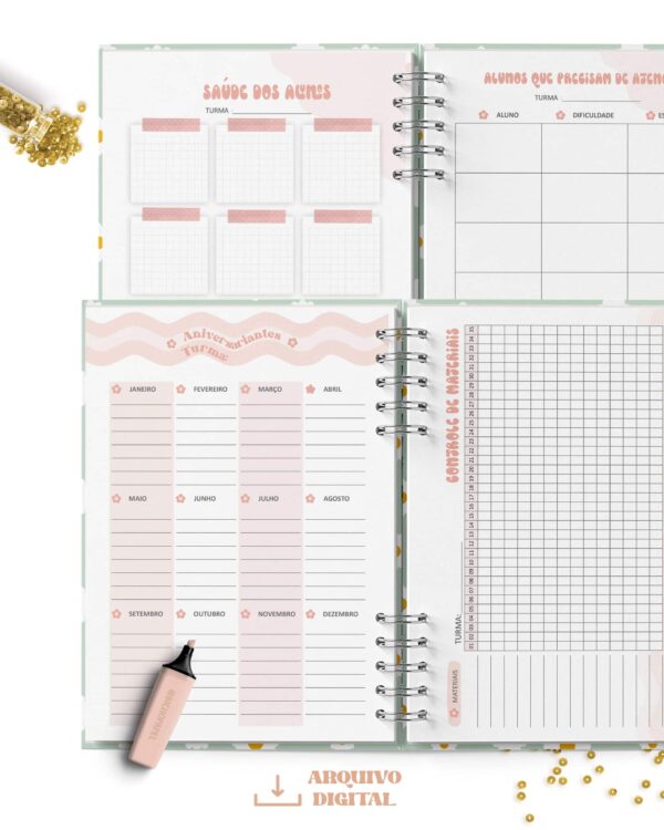 arquivo_digital_planner_professora_permanente_floral_retro