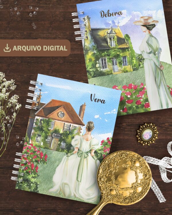 arquivo_digital_capas_planners_agenda_diario_jane_austen_mulheres_leitura_vintage_campo_paisagem_princesas