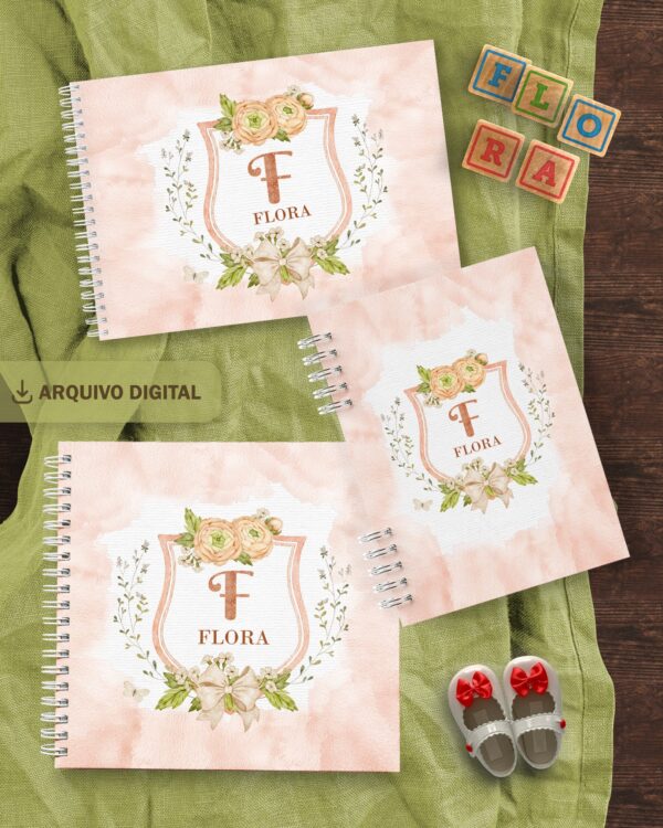 arquivo_digital_capas_diario_livro_bebe_A5_monograma_caderneta_vacina_cegonha_urso_menino_menina_floral_vintage_carrinho