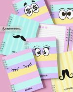 arquivo_capas_caderno_olhos_carinhas_bigodes_pautado_escolar_teen_divertido