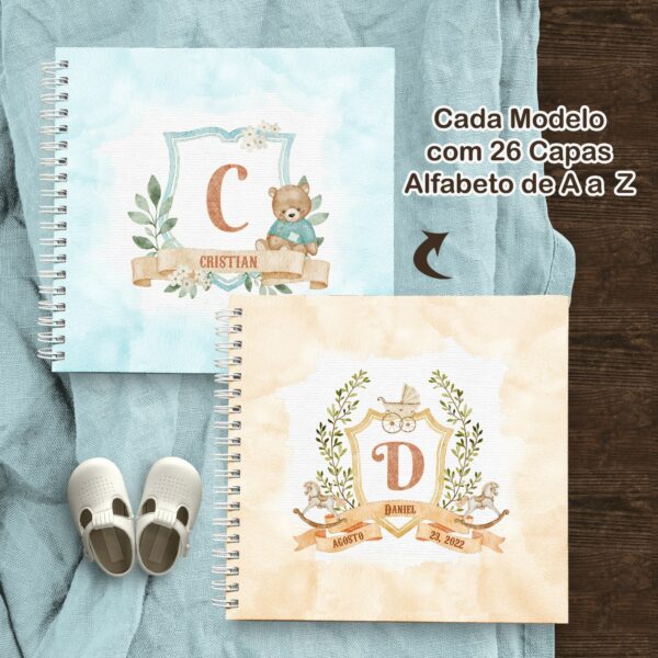 arquivo_digital_capas_diario_livro_bebe_20x22_quadrado_menino_neutro_vintage_carrinho_ursinho