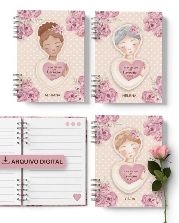arquivo_digital_caderno_feminino_mulheres_negras_brancas_flores_frases_decorado_miolo_pautado