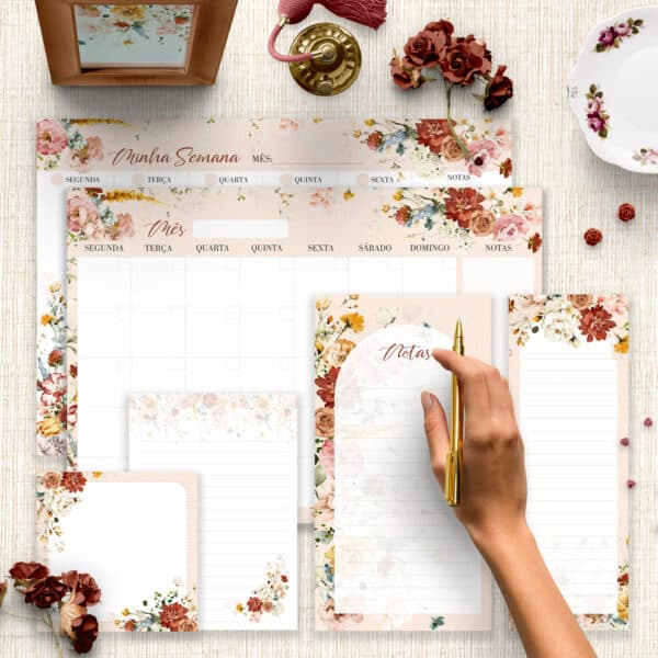arquivo_digital_desk_planner_mesa_semanal_mensal_diario_bloco_notas_lista_check_floral