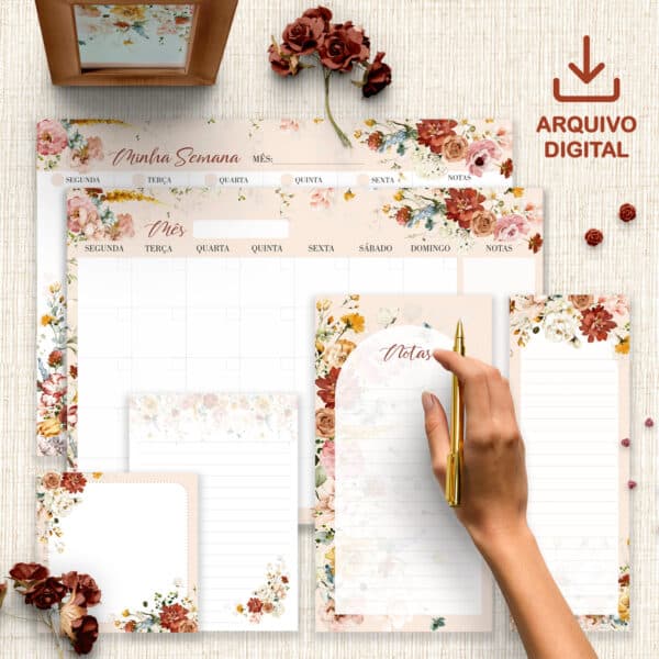 arquivo_digital_desk_planner_mesa_semanal_mensal_diario_bloco_notas_lista_check_floral