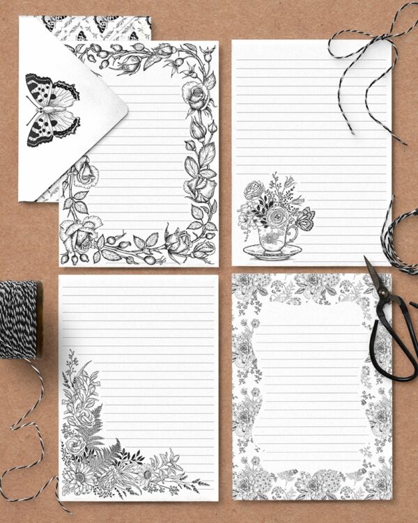 arquivo_digital_papel_carta_envelope_cartao_flores_preto_branco_bloco_botanical
