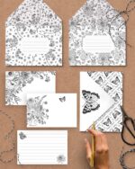 arquivo_digital_papel_carta_envelope_cartao_flores_preto_branco_bloco_botanical