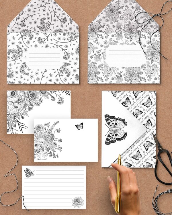 arquivo_digital_papel_carta_envelope_cartao_flores_preto_branco_bloco_botanical