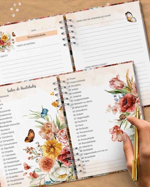 arquivo_digital_caderno_qualidades_de_jeova_jw_feminino_floral