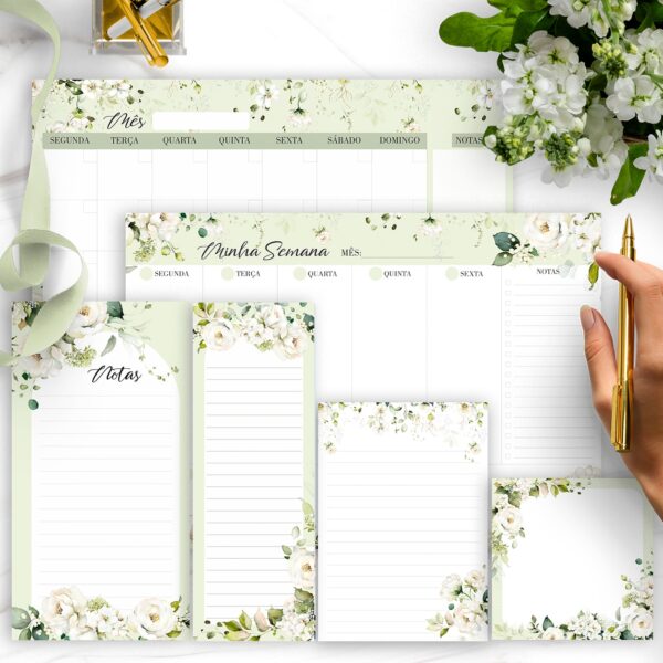 arquivo_digital_desk_planner_mesa_semanal_mensal_diario_bloco_notas_lista_check_floral_rosas_brancas