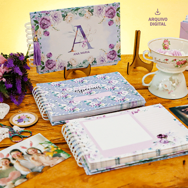 arquivo_digital_album_fotos_mensagem_15_anos_casamento_lilas_roxo_capa_alfabeto