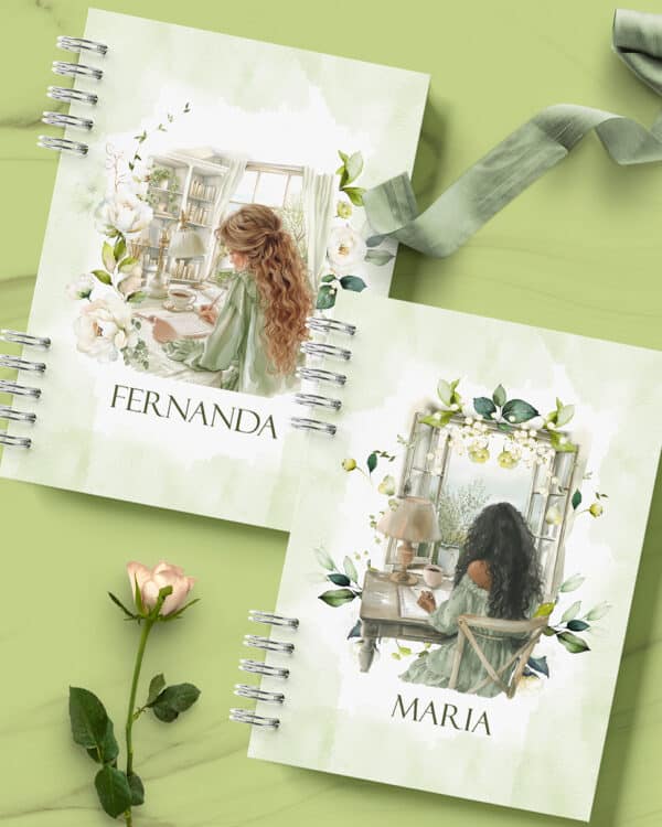 arquivo_digital_caderno_floral_verde_rosas_brancas_mulheres_planner_caderno_estudo