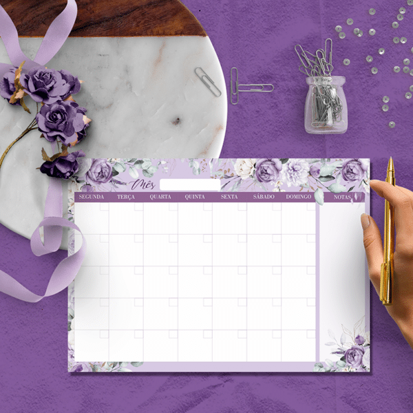 arquivo_digital_blocos_planejadores_floral_lilas_desk_planner_mesa_planejador_diário_bloquinho_A6_lista_check_floral_lilas_roxo