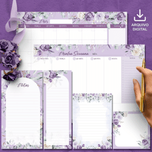 arquivo_digital_blocos_planejadores_floral_lilas_desk_planner_mesa_planejador_diário_bloquinho_A6_lista_check_floral_lilas_roxo