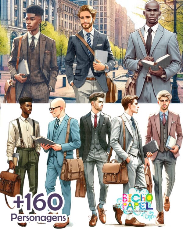kit_digital_ilustrações_imagens_homens_testemunhas_jeová_bíblia_livros_roupa_social_igreja