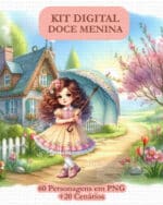 kit_digital_meninas_vintage_criancas_epoca_segurando_guarda_chuva_livros