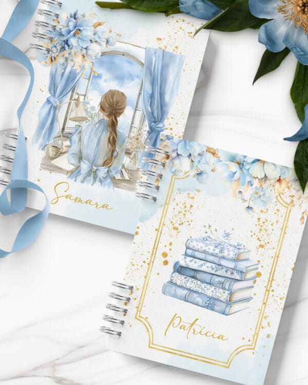 arquivo_digital_caderno_azul_dourado_blue_planner_floral_capas_miolo_pautado