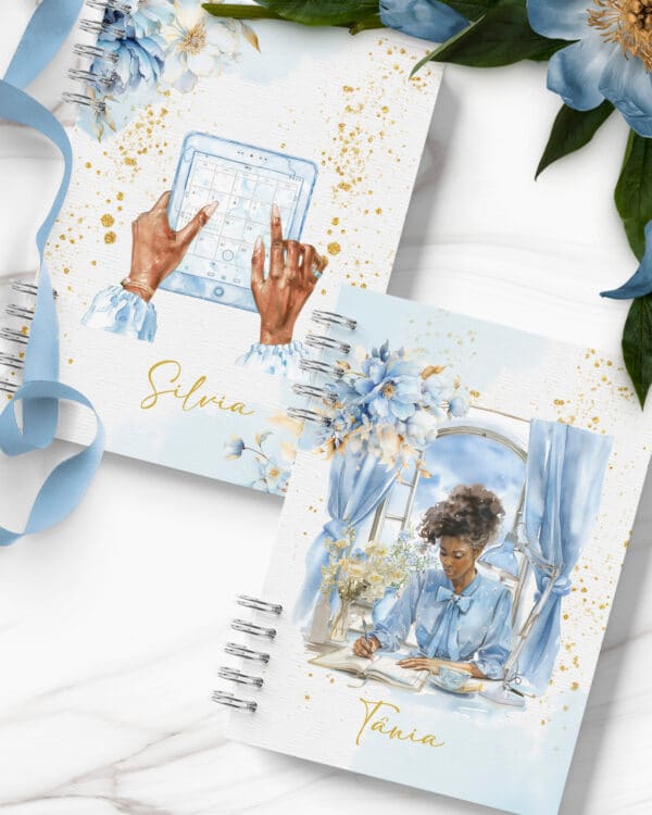 arquivo_digital_caderno_azul_dourado_blue_planner_floral_capas_miolo_pautado