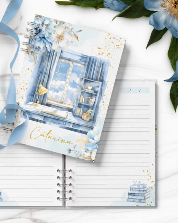arquivo_digital_caderno_azul_dourado_blue_planner_floral_capas_miolo_pautado