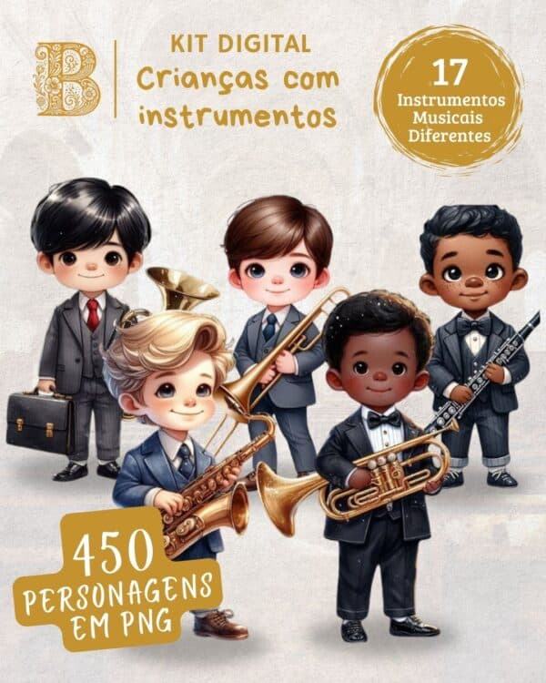 kit_digital_ilustrações_imagens_meninos_crianças_orquestra_instruments_musicais_evangélicos_ccb_cristã_jw_