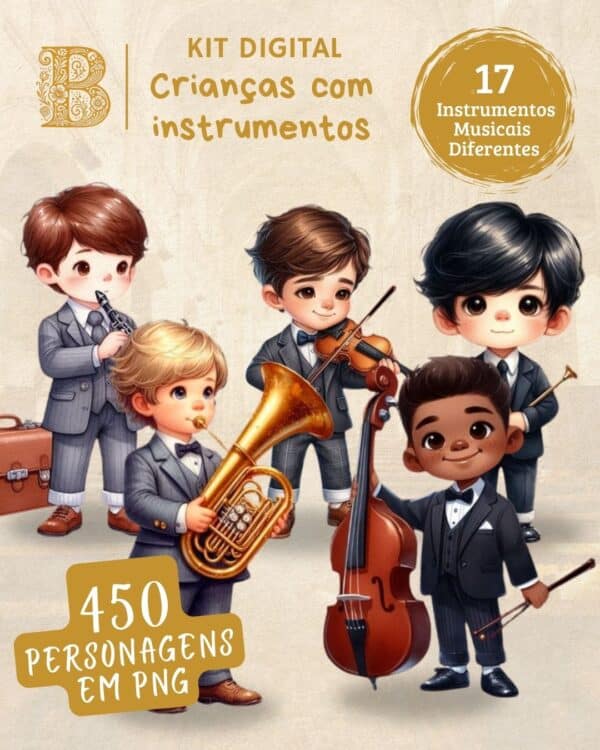 kit_digital_ilustrações_imagens_meninos_crianças_orquestra_instruments_musicais_evangélicos_ccb_cristã_jw_