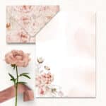 arquivo digital envelopes e papel de carta floral vintage com rosas e borboletas