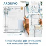 Combo 8 agendas 2026 e Permanente Com Versículos e Sem Versícu